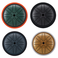 Hluru Mini Drum 4 Inch 8 Note Glucophone Steel Tongue Drum C Tone Ethereal Drum Music Drum Yoga Meditation Percussion Instrument