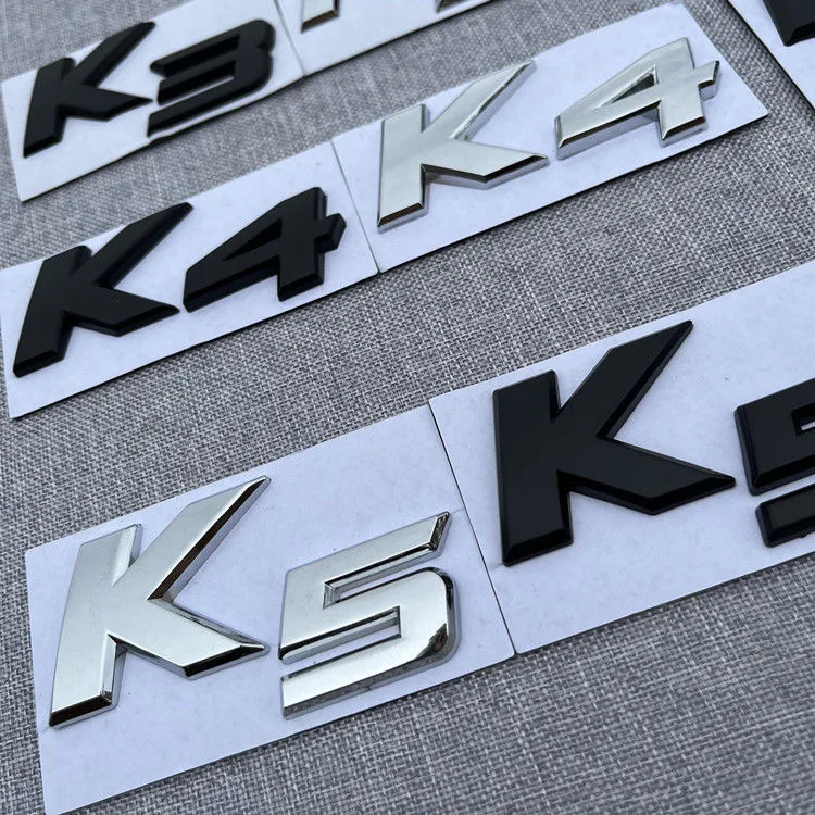 3D ABS Automobile letter stickerSuitable for KIA K2 K3 K4 K5 KX7 refitting black metal letter logo Dongfeng yueda KIA rear logo