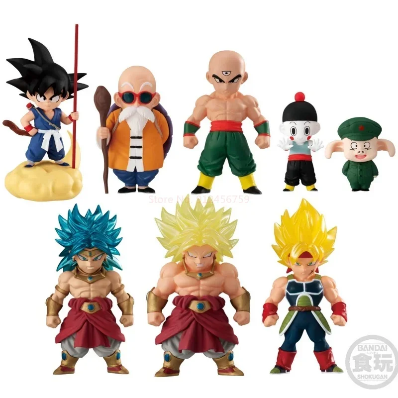 Bandai genuíno dragon ball anúncio 14 brinquedo de doces son goku mestre roshi Tien shinhan chiaotzu uron broli modelo de ação brinquedos