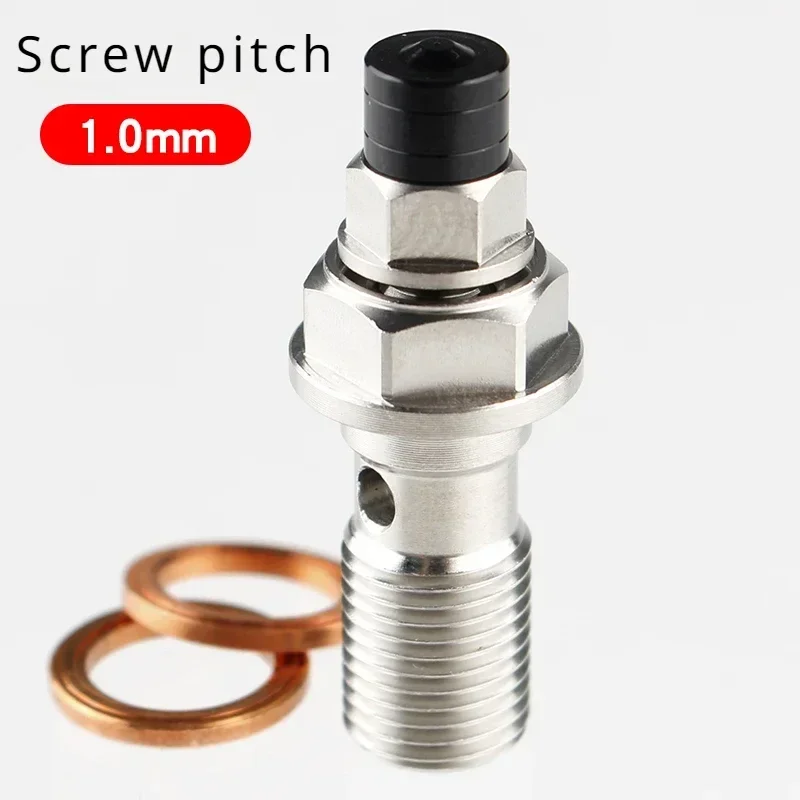 Brake Master Cylinder Brake Caliper 10mm M10 x 1.25mm M10 x 1.0mm Banjo Bolt Bleed Screw for Kawasaki Aluminium Alloy Banjo Bolt