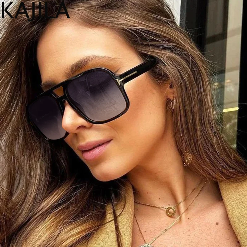 

Oversized Square Sunglasses Women Men 2024 Luxury Brand Trendy Double Beam Shades Eyewear For Ladies Big Frame Sun Glasses UV400