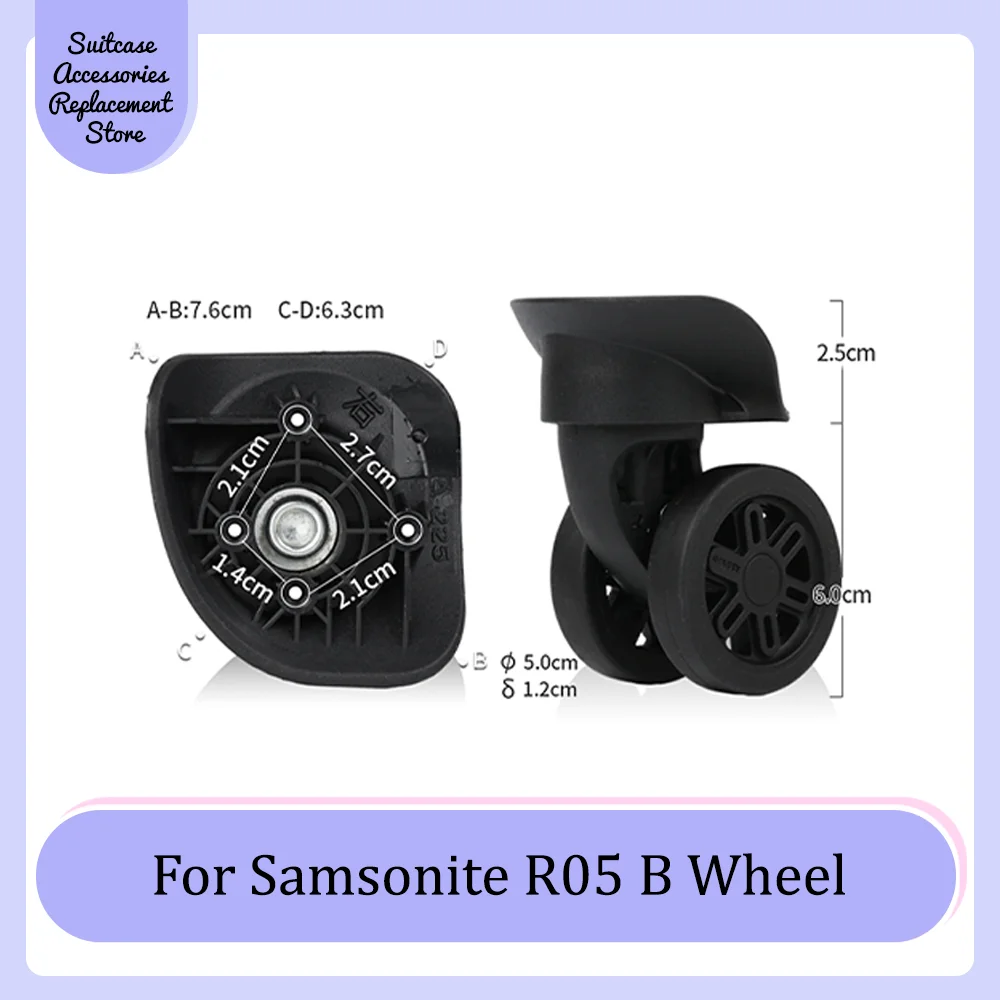 Suitable For Samsonite R05 B Universal Wheel Replacement Suitcase Smooth Silent Shock Absorbing Wheel Accessories Wheels Caster