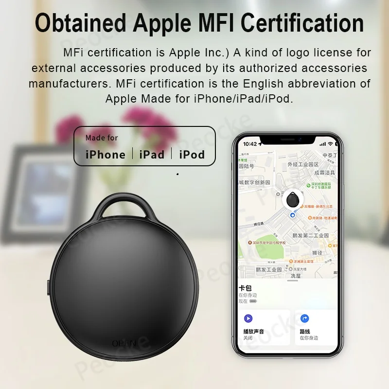 Locator Tag With Apple Find My GPS Smart Tracker Bluetoot Anti Lost Alarm Wireless Finder Dog Pets Child Bag Wallet Key