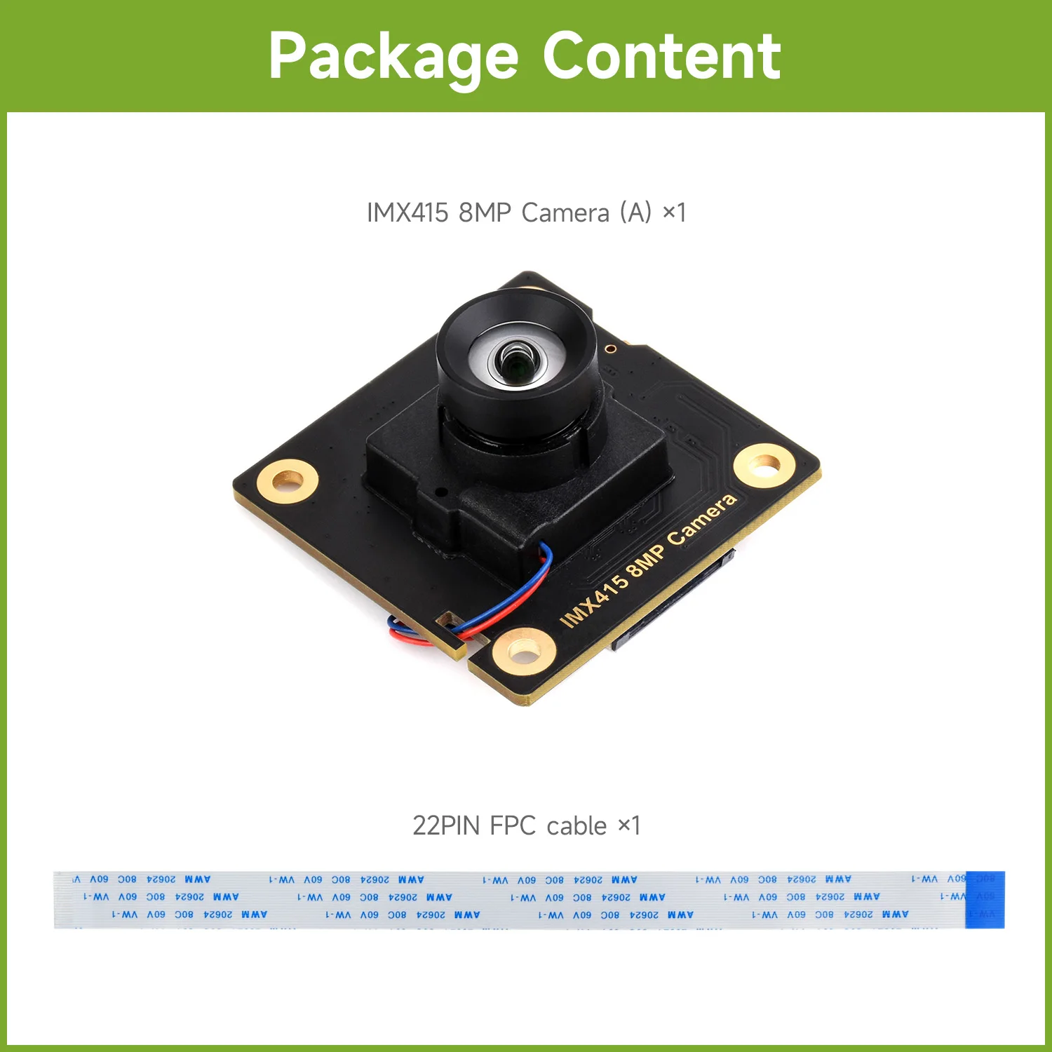 Waveshare IMX415 8MP Camera Module (A), With High SNR, Good Low Light Performance, Supports Raspberry Pi/Luckfox Series Boards