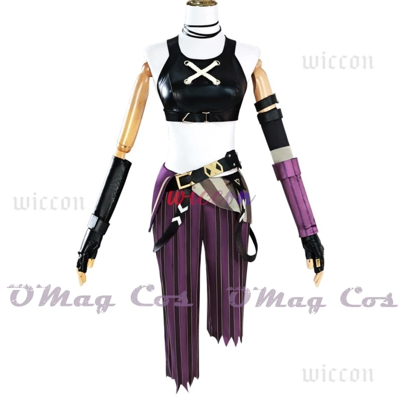 LOL Jinx Cosplay Costume Anime LOL Arcane Jinx Cosplay Uniform Outfits 130cm Wig Halloween Carnival Suit High Quality Costume