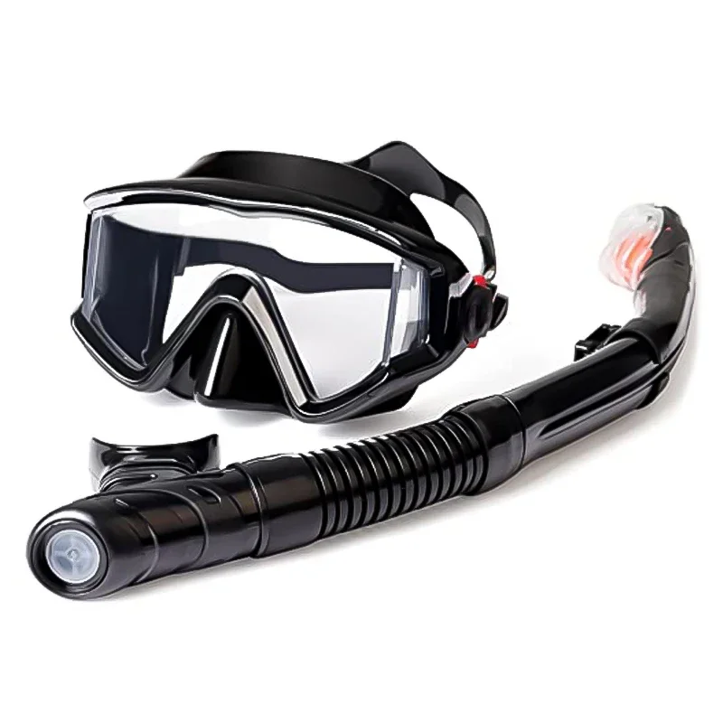 Adult Panoramic 3 Lens Tempered Glass Scuba Swim Mask for Diving Snorkeling Swimming Diving Mask Snorkeling Dive Mask Set