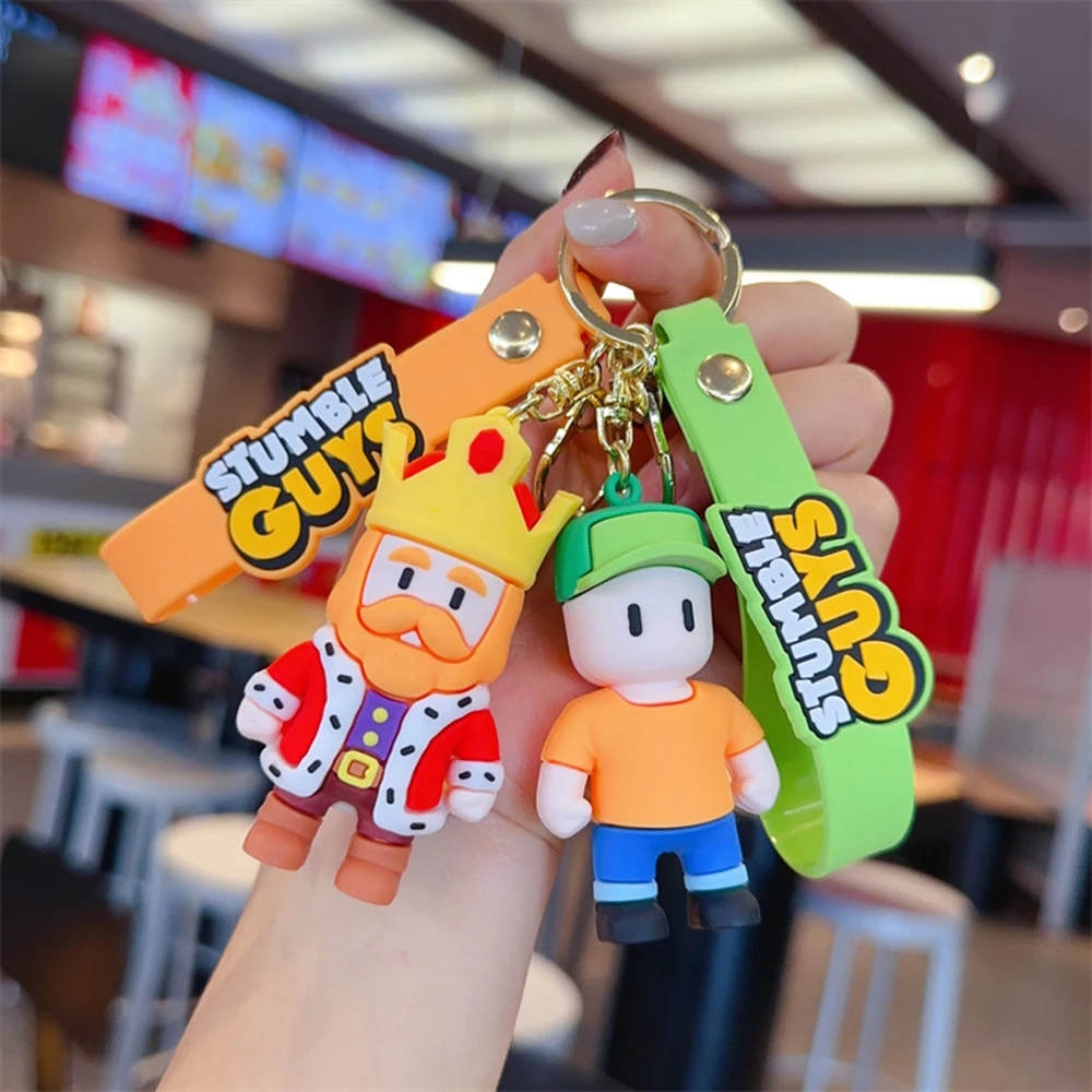 Anime Game StumbleGuys Keychain Model Stumble Guys Cosplay Action Toy Key Chain figures Accessories Doll Gift