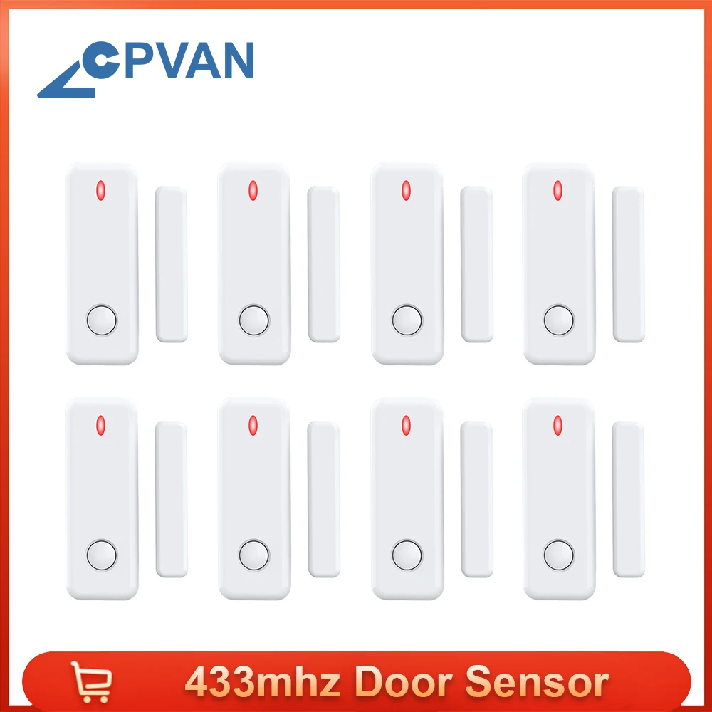 CPVAN Door Sensor Door Open/Closed Detector 433MHz Tamper Alarm Sensor for WiFi GSM 3G 4G Home Security Alarm System