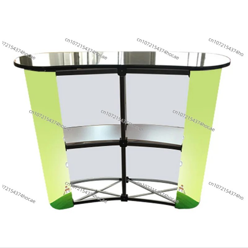 Portable Folding Aluminum Alloy  Reception Front Desk Display Stand  Mesh Promotion Stand  Pop Up Trade Show Display Exhibition