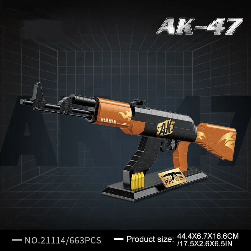 Simulation Gun Building Blocks Army Weapon AK47 KAR98K Assembly DIY Bricks Creative Desktop Ornament Children's Educational Toys