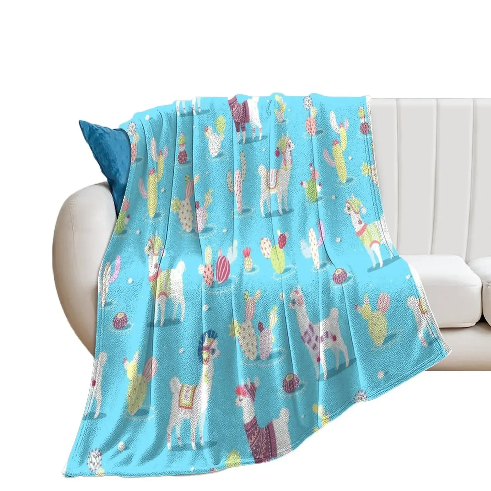 

Alpaca Pattern Throw Blanket Thermal Heavy Blankets