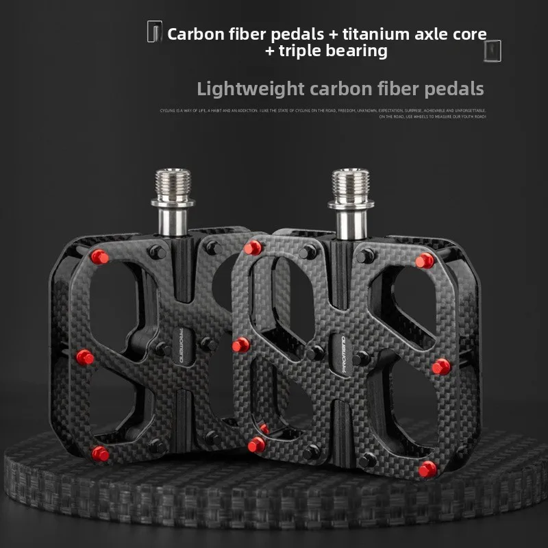 

Педали PROMEND из карбонового волокна для шоссейных складных велосипедов, сверхлегкие, с 3 подшипниками, противоскользящие, титановые, для гонок