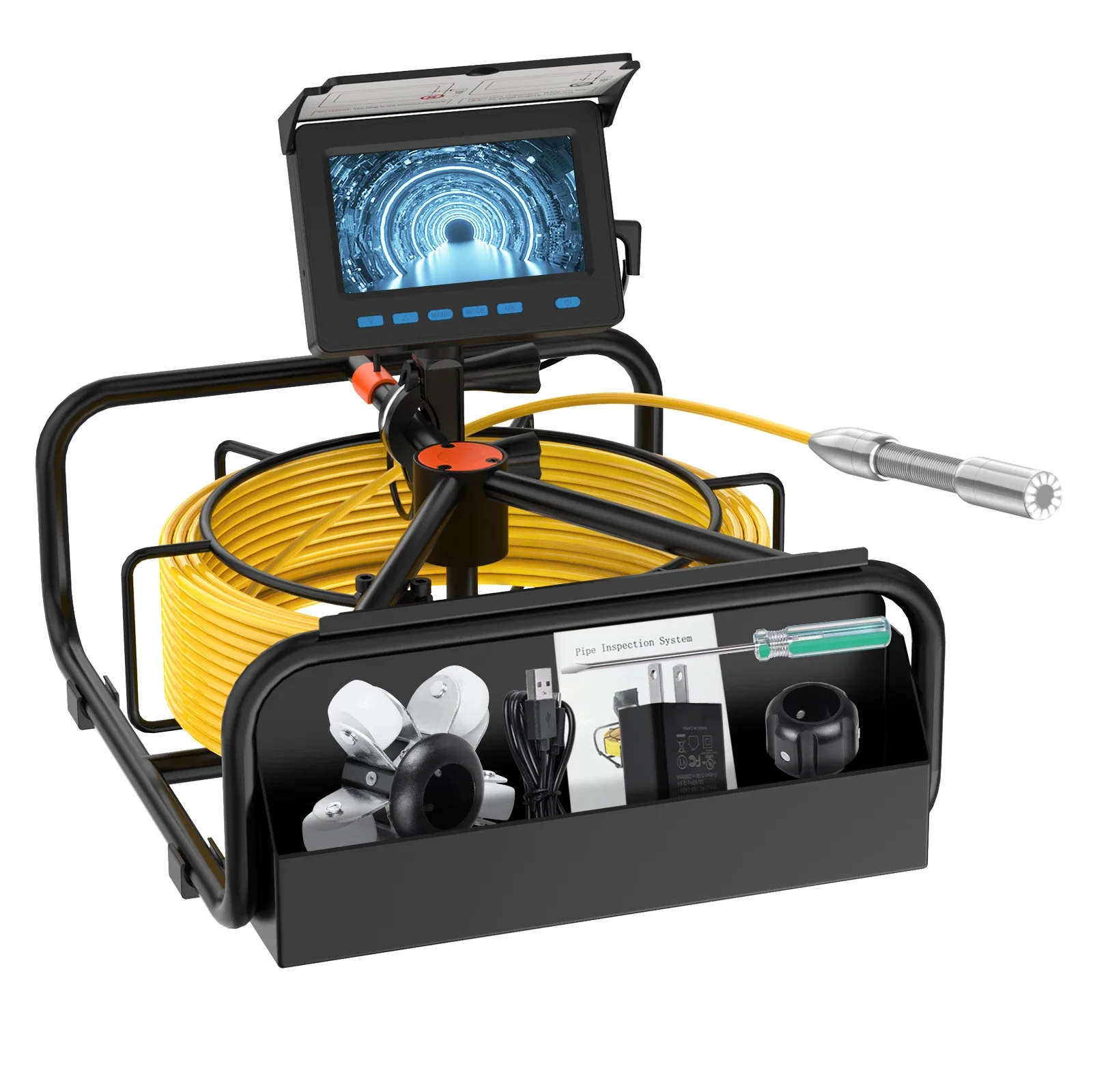 Sewer Pipe Inspection Camera DVR 16GB Video Recording,SYANSPAN Drain Industrial Endoscope Waterproof  8500MHA Battery 20/30/50M