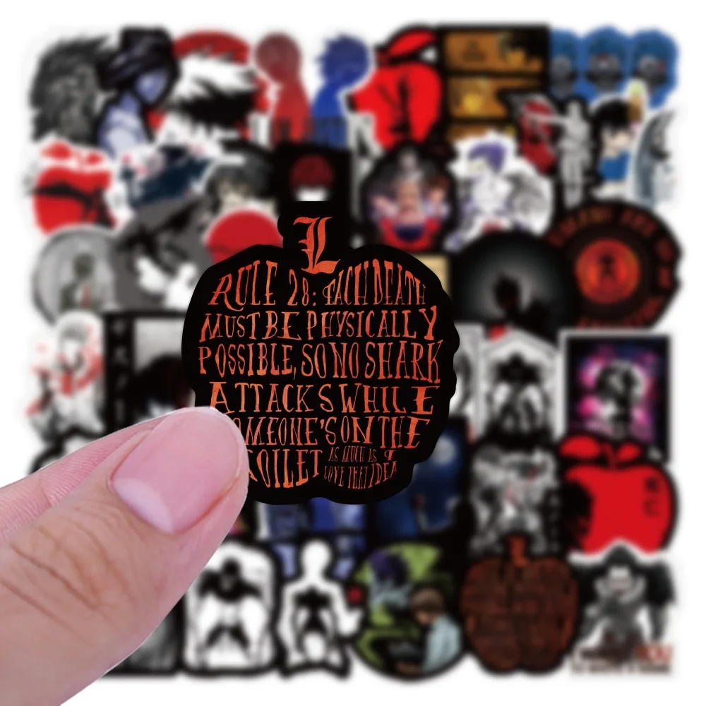 50 قطعة من ملصقات مذكرة الموت ملصقات جرافيتي ريوك مقاومة للماء للأمتعة والكمبيوتر المحمول وملصقات كوب الماء #2