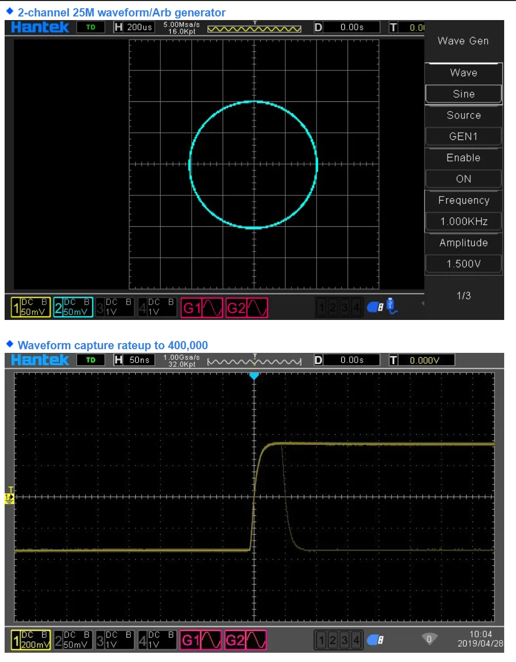 4-channels 400,000wfm/s Digital Oscilloscope DPO6104B DPO6204B / DPO6104C DPO620