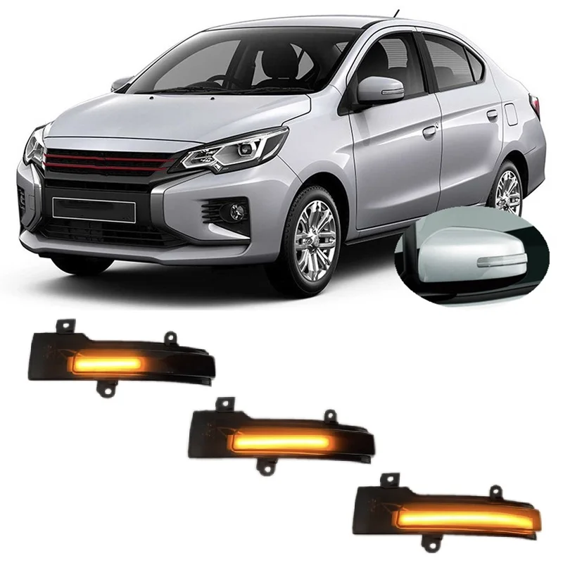 Dynamiczne LED kierunkowskazy boczne do drzwi, lampy sygnalizacyjne do Mitsubishi Mirage G4 A03A A13A 2012 2013 2014 2015 2016 2017 2018 2019