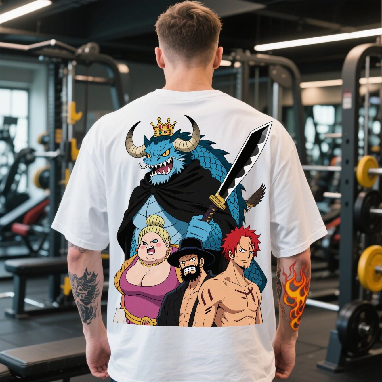 

2025 Summer Pure Cotton Round-neck Short-sleeved T-shirts for Men and Women Are From The Famous Anime "One Piece Four Emperors"