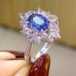 Huitan Chic Blue Cubic Zirconia Lady's Ring for Wedding Anniversary Party Luxury Fashion Women Accessories Nice Gift New Jewelry