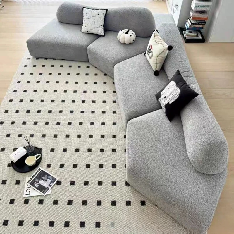 Large flat-layer special-shaped module sofa living room light luxury personalized fabric curved sofa