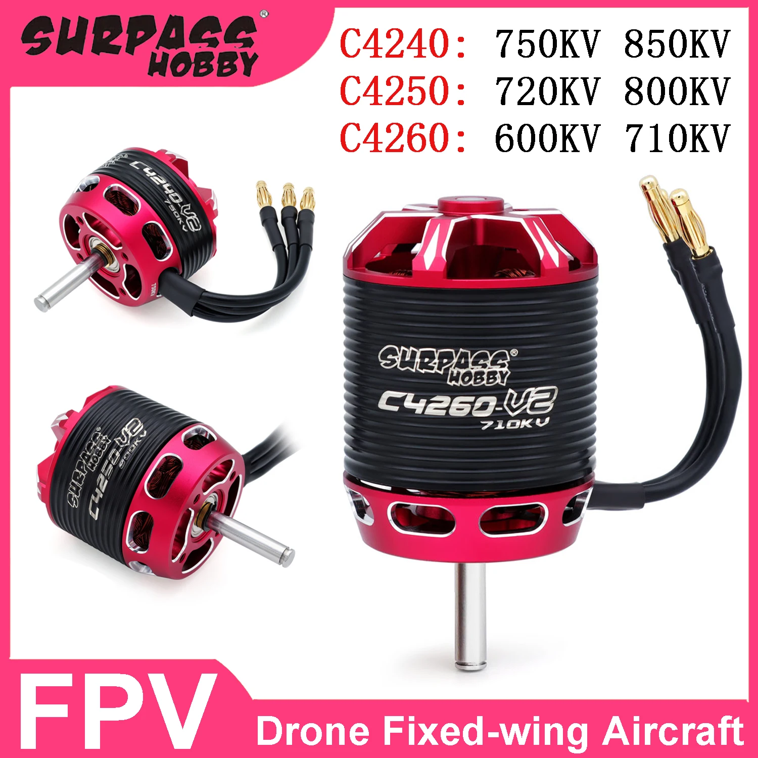 SURPASS HOBBY C4240 C4250 C4260 V2 Outrunner Brushless Motor 3-6S for RC FPV Drone Multicopter Fixed-wing Aircraft Model Parts