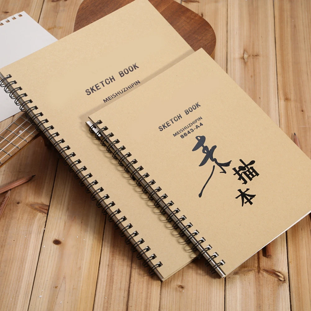

2Pcs Sketch Spiral Drawing Paper Notebooks for Students Artists Portable Painting Notebook Outdoor Painting Art Supplies