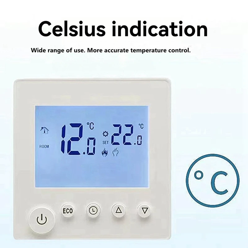 AC95V-240V Electric Floor Heating Thermostat House Room Thermostat Temperature Controller Digital LCD Display