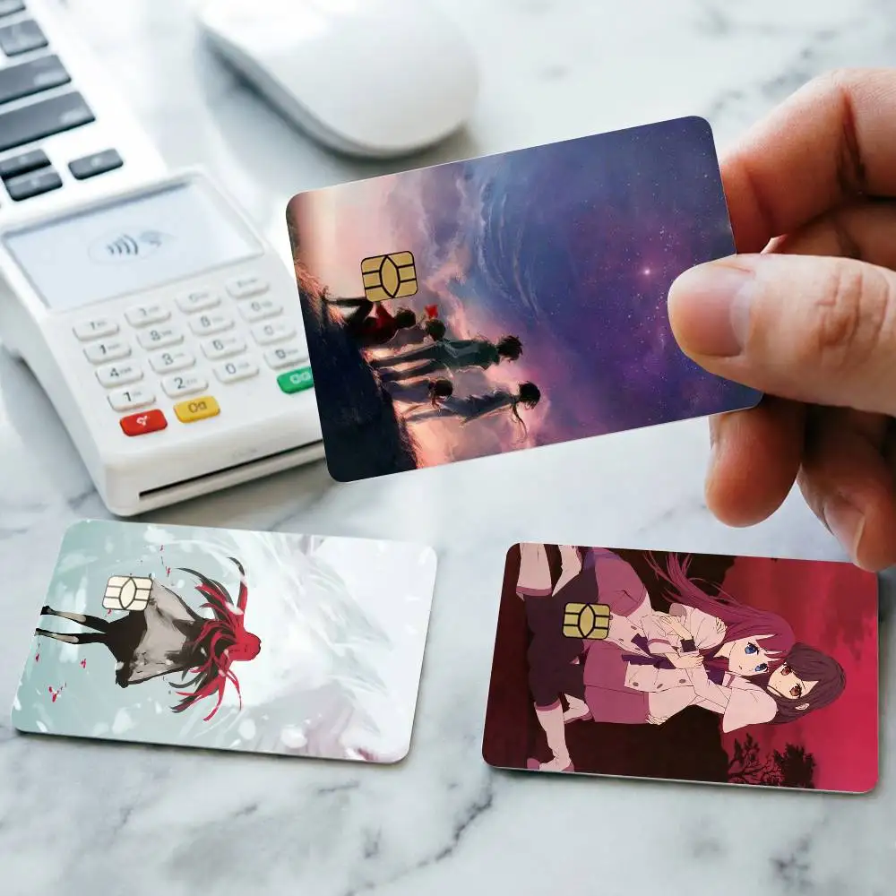 A-Anime Shin Sekai Yori Credit Card HD Stickers Small Chip Waterproof Sticker Game Card Decal Gift
