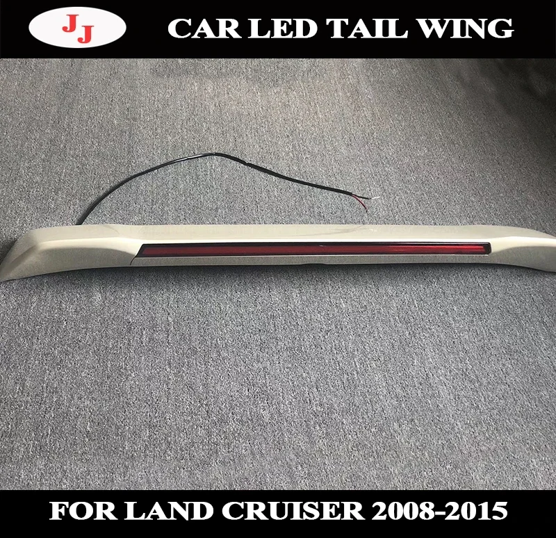 Rear LED Tail Roof Wing Spoiler Cover Trim White Color For Toyota Land Cruiser 200 LC200 FJ200 2008 2009 2016 2017 2018 2019