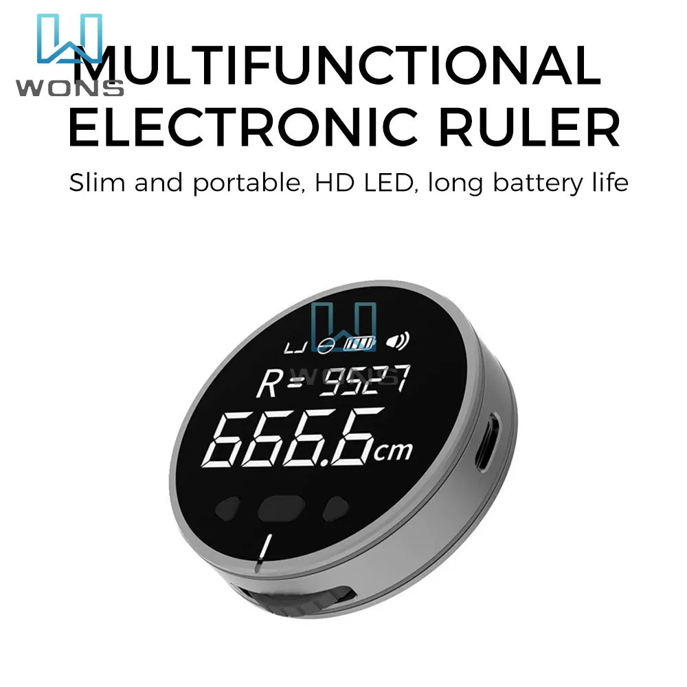 

Rechargeable Distance Meter Tool Electronic Ruler LCD Digital Display HD Screen Rolling Tape Measure Portable Multifunction Rule