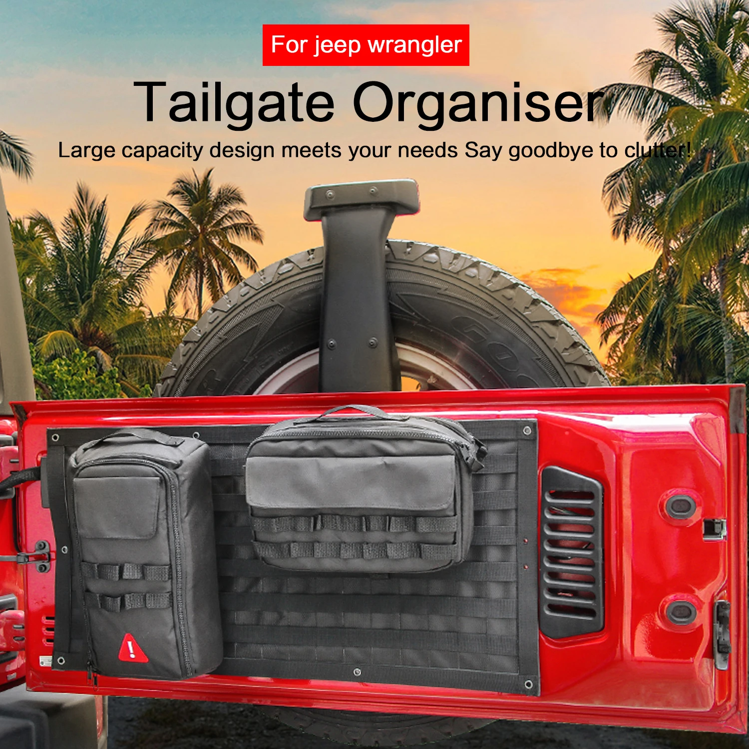 Torby do przechowywania drzwi tylnych zestaw narzędzi organizator mata kempingowa dla Jeep Wrangler Jk Jl 2007-2018 + akcesoria samochodowe