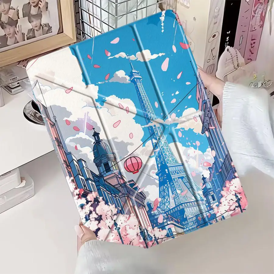 

Paris In The Spring Tablet Case For iPad Pro 11th 10th 9th 8th 7th 12.9inch Mini 6 7 Pro 2025 Air 4 5 M3 M2 1 2 M4 11inch Holder