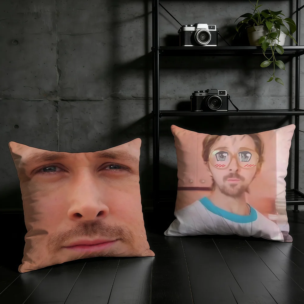 Actor Ryan Gosling Funny cushion cover Birthday Anniversary Gifts Double Sided Printed Zipper Cushion Cover Soft Skin Bedding