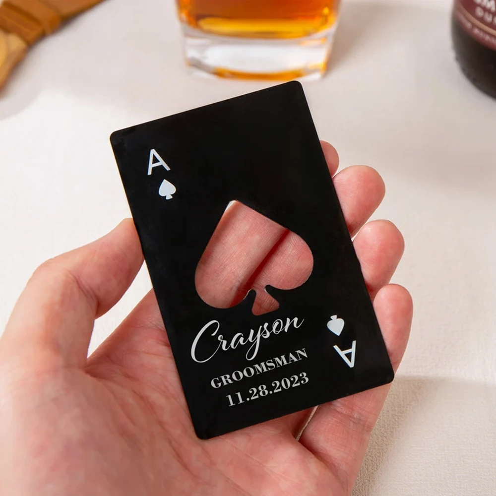 Personalized Ace Of Spades Bottle Opener Birthday Gift Brewery Hotel Restaurant Logo Custom Wedding Party Favors Private Gifts