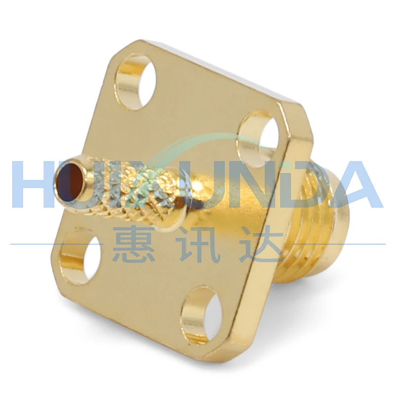 RPSMA-C-KF-1.5 SMA внутренняя наружная резьба внутренний контакт с четырьмя отверстиями, обжимной фланцевый кабель 50-1,5/RG316