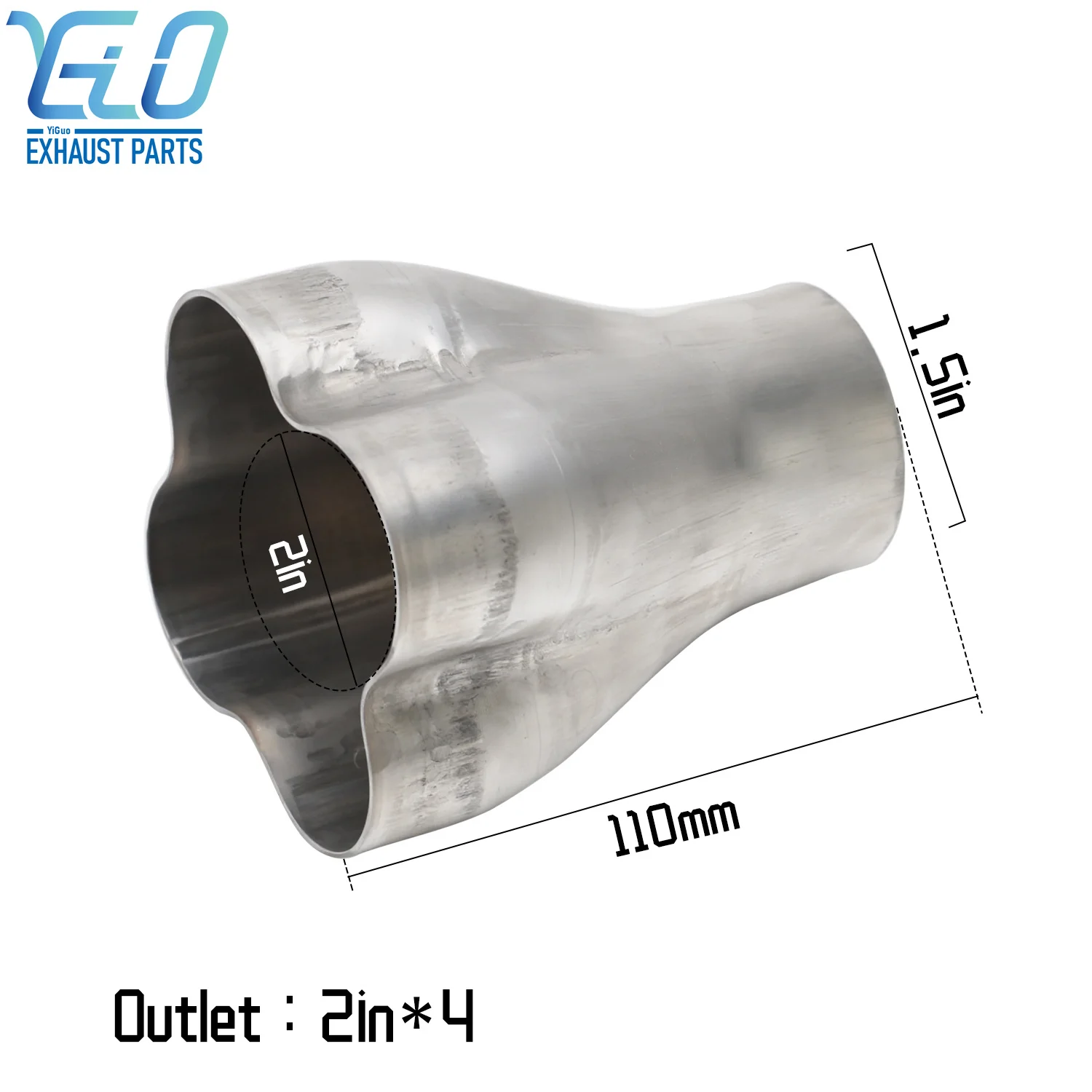 Universal 4 Into 1 Stainless Steel 304 Exhaust Header Merge Collector Weld On Exhaust  Accessories