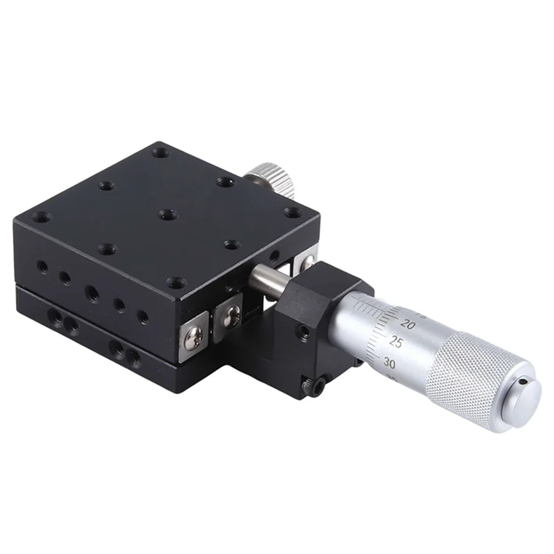 

X Axis 40X40mm Knob Micrometer Sliding Stage Guide Rail Type Platform Manual Displacement Sliding Table Easy Install (LGX40-C)-H