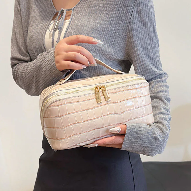 New Large Capacity Travel Cosmetic Bag Bark Pattern Women Makeup Case Waterproof Multifunctional Toiletry Organizer Storage Bag