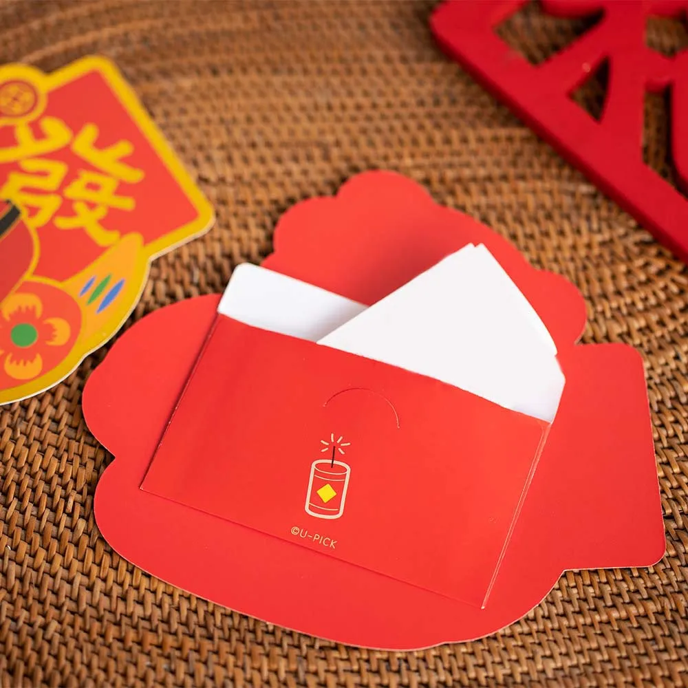 Red Lucky Bag 3D Red Envelope God of Wealth Blessing Words New Year Money Bag Zodiac Snake Bronzing Cartoon Money Pocket