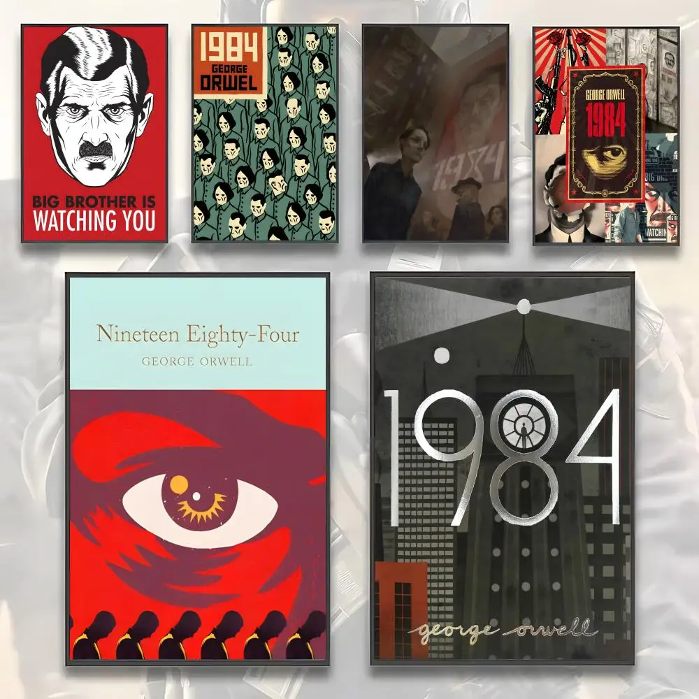 Pôster Clássico do Filme Dystopia N-Novecentos e Oitenta e Quatro, Arte de Parede Adesiva, Impressão à Prova d'Água, Decoração Estética para Casa e Quarto