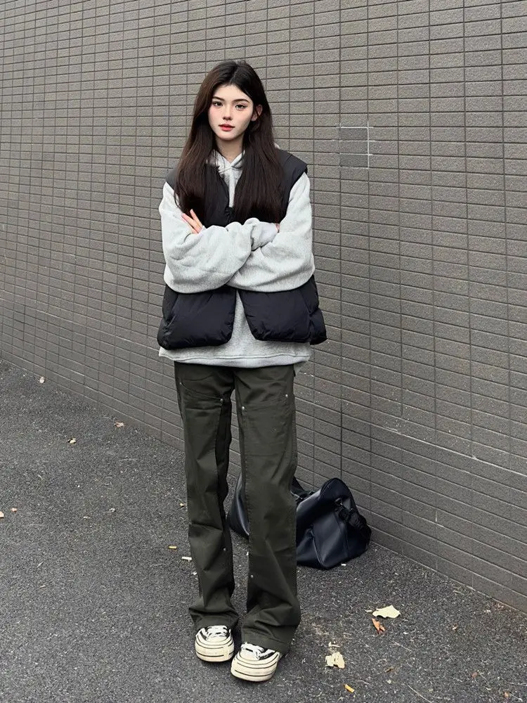 

Vests Waistcoats Thick Womens Sports Winter Fleece-Lined Oversized Grunge Inspired Highstreet Trend Commuting Thermal Sleeveless