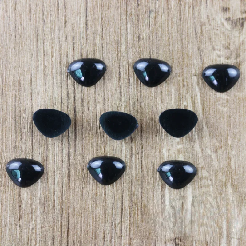 Handmade Plastic Stuffed Toy Eye Nose Accessories Triangle Black Bean Eye Flat Bottom Eye Full Black Eye 10pcs