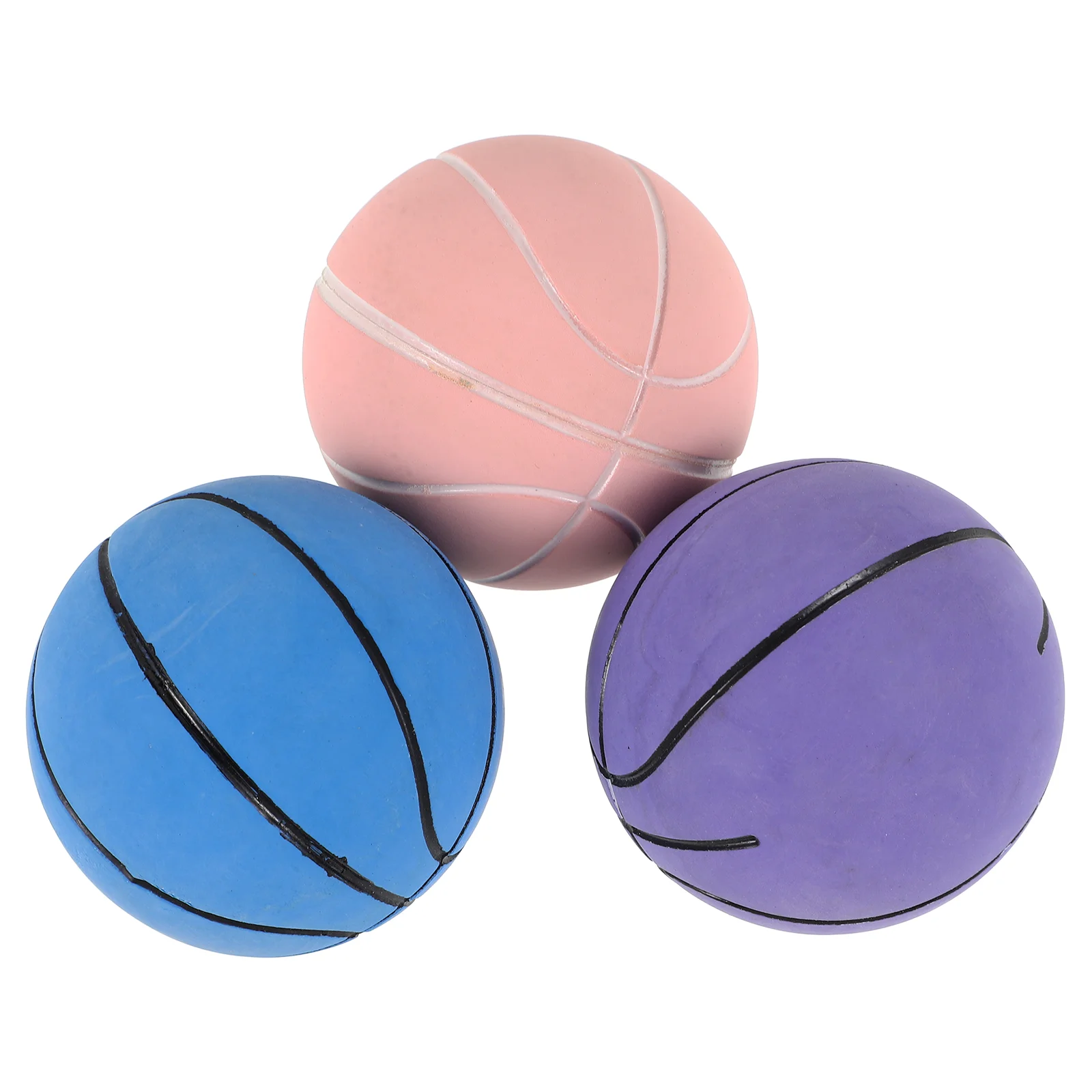 3 Pcs Small Basketball Bouncy Playthings Jumping Balls Toy Playing Bounce Toys Decompression Sports Party Game Rubber