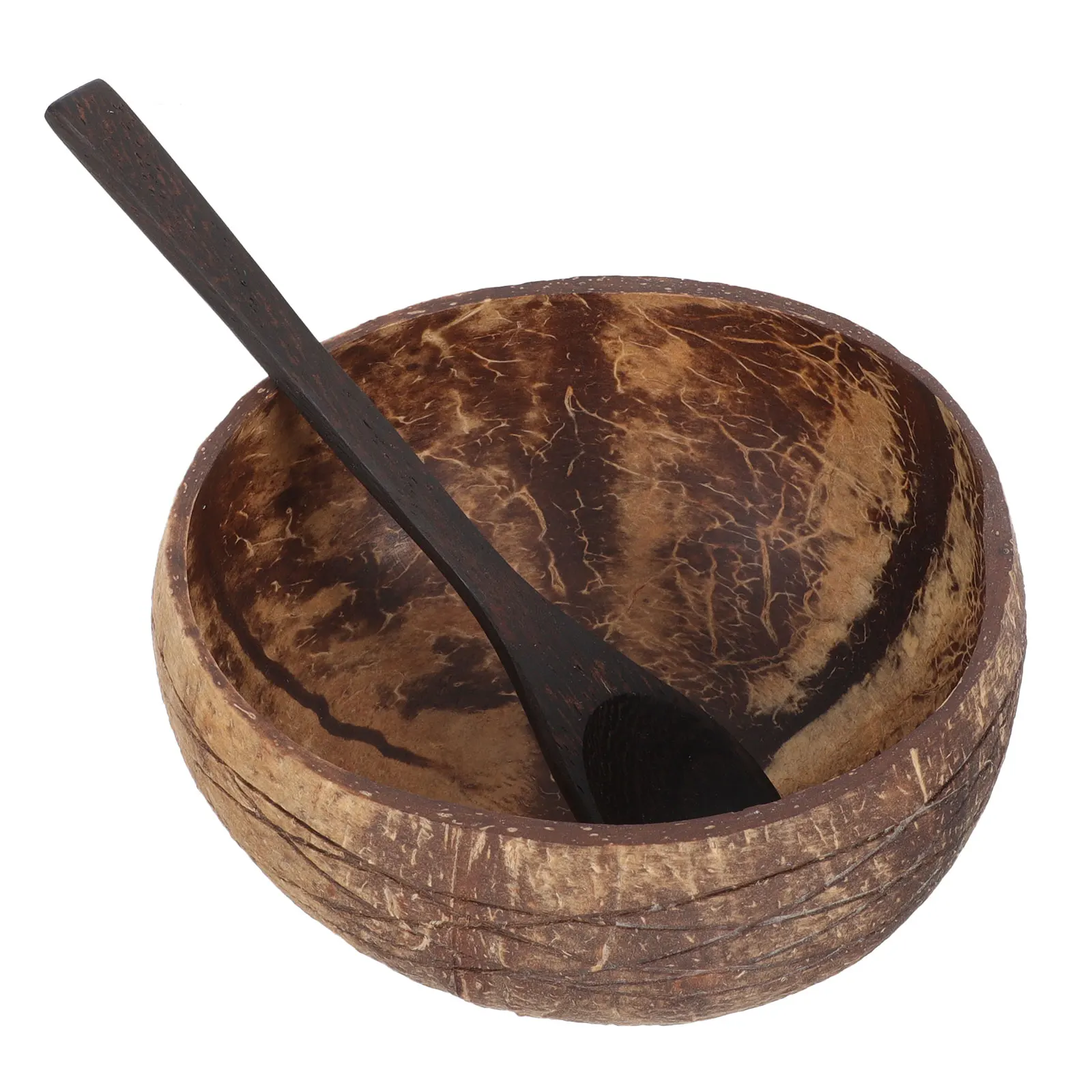 

Coconut Shell Bowl Wooden Spoon Kitchen Gadgets Smooth Surface Kids Eating Tool Affordable Price Home Restaurant Use