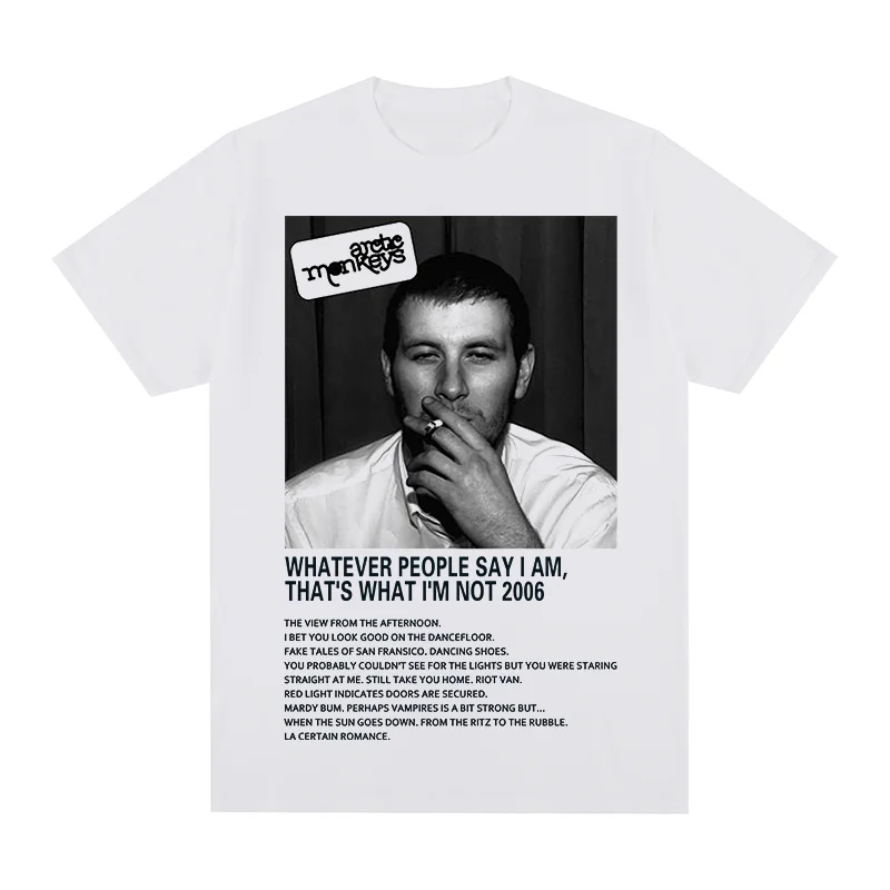 English rock Band Vintage T-shirt Arctic Monkeys Alex turner Harajuku Streetwear Cotton Men T shirt New Tee Tshirt Womens Tops