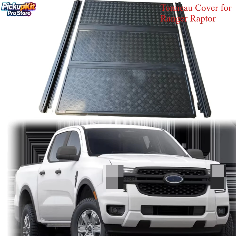 

Waterproof Push-pull Pickup Truck Bed Cover Tri Fold Tonneau Cover Hard Tri-Fold Cover for Ranger Raptor