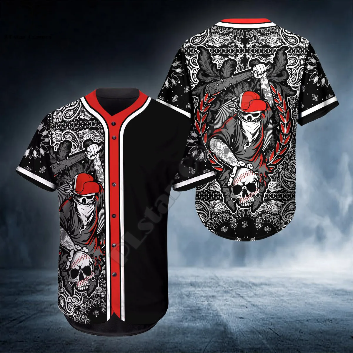 

PLstar Cosmos Baseball Jersey Shirt Hunter Baseball Skull 3D Printed Baseball Jersey Us Size Love Skull Gift hip hop Tops