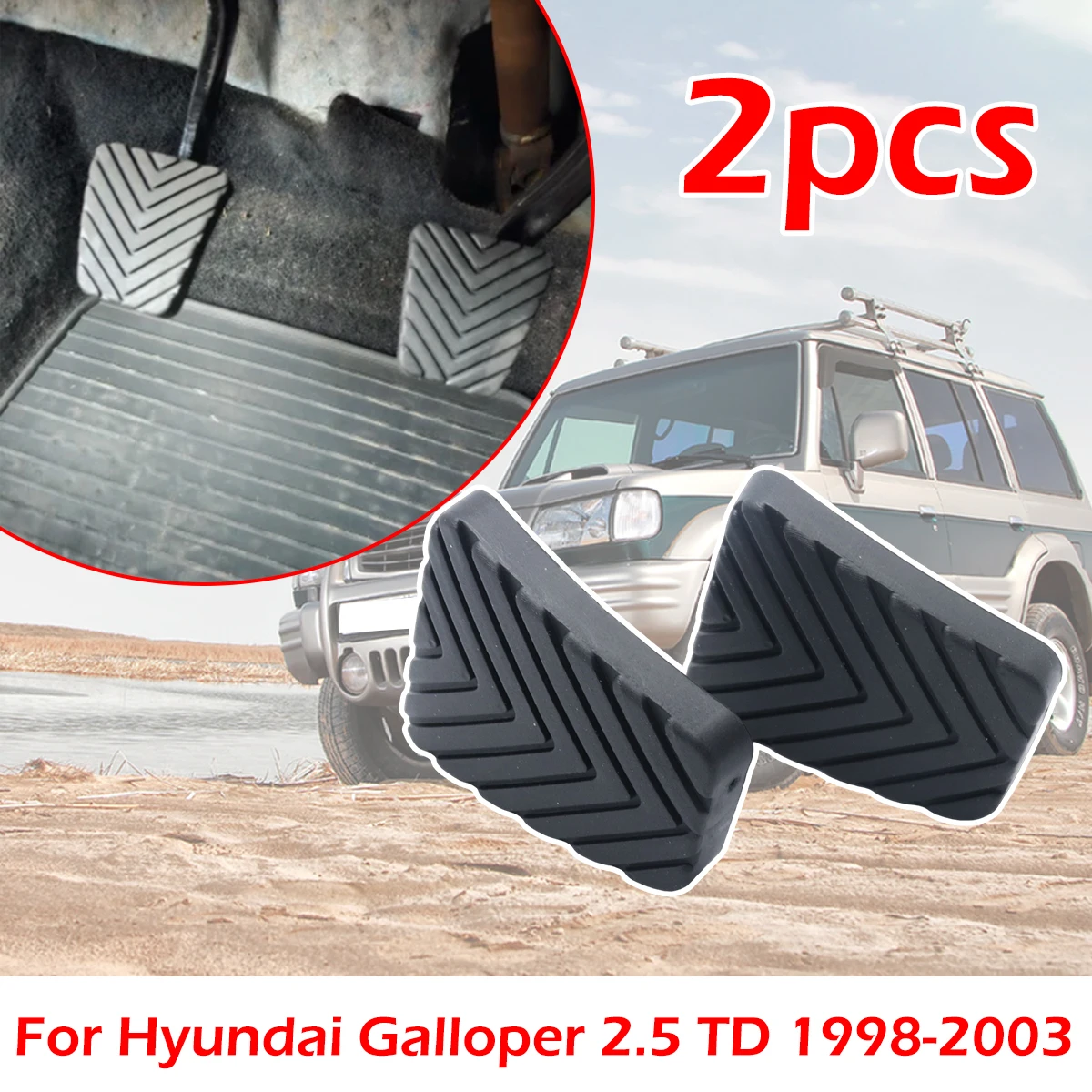 2 piezas para Hyundai Galloper 2,5 TD 1998 -2002 2003 Santa Fe i40 i30 cubierta de almohadilla de Pedal de embrague de freno de coche accesorios de goma para coche
