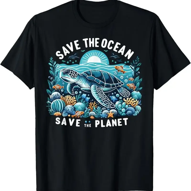 Save The Ocean Planet Cool Sea Turtle T Shirt