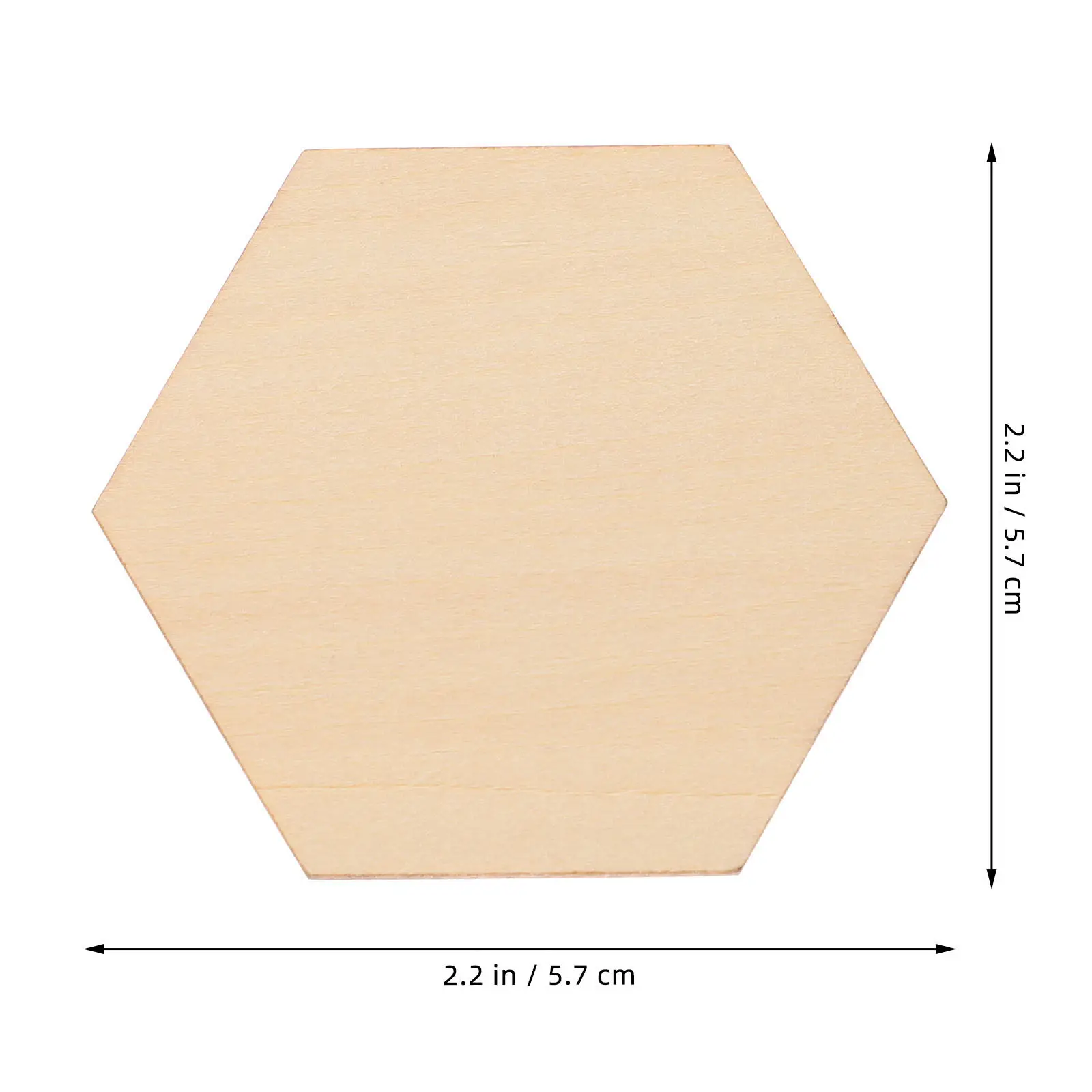 50Pcs 50Mm Beech Wood Hexagonal Shapes DIY Craft Ornaments for Wedding Birthday Christmas Party Decorations Wooden