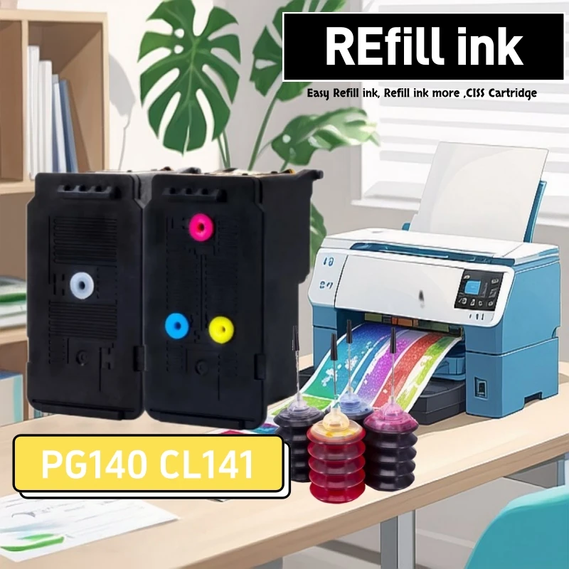 CISS Ink Cartridge PG140 CL141 Compatible for Canon Pixma MG4110 MG4210 MG3110 MG3210 MG2210 MG3510 MG2580 MG3610 IP2880